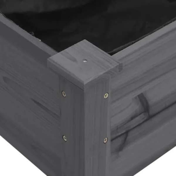 New Plantekasse med foring 71x37x80 cm massivt fyrretræ grå - Plantekasse - Plantekasser - Home & Living Plantningsbænke