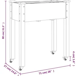 New Plantekasse med foring 71x37x80 cm massivt fyrretræ grå - Plantekasse - Plantekasser - Home & Living Plantningsbænke