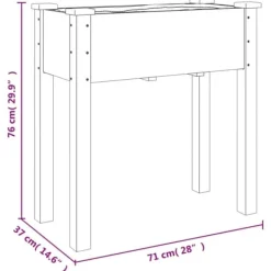New Plantekasse med foring 71x37x80 cm massivt fyrretræ grå - Plantekasse - Plantekasser - Home & Living Plantningsbænke