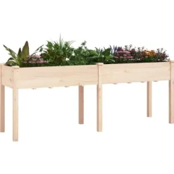 Outlet Plantekasse med foring 203x53x76 cm massivt fyrretræ - Plantekasse - Plantekasser - Home & Living Plantningsbænke