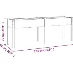 Outlet Plantekasse med foring 203x53x76 cm massivt fyrretræ - Plantekasse - Plantekasser - Home & Living Plantningsbænke
