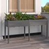 Sale Plantekasse med foring 161x45x76 cm - Massivt fyrretræ | Farve: Grå Plantningsbænke