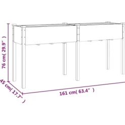 Sale Plantekasse med foring 161x45x76 cm - Massivt fyrretræ | Farve: Grå Plantningsbænke