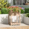 Plantningsbænke^Plantekasse med hylde i massivt fyrretræ | Størrelse: 54x54x81 cm