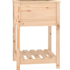 Plantningsbænke^Plantekasse med hylde i massivt fyrretræ | Størrelse: 54x54x81 cm
