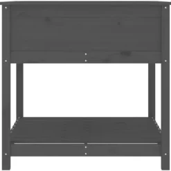 Plantningsbænke^Plantekasse med hylde 82,5x82,5x81 cm massivt fyrretræ grå - Plantekasse - Plantekasser - Home & Living