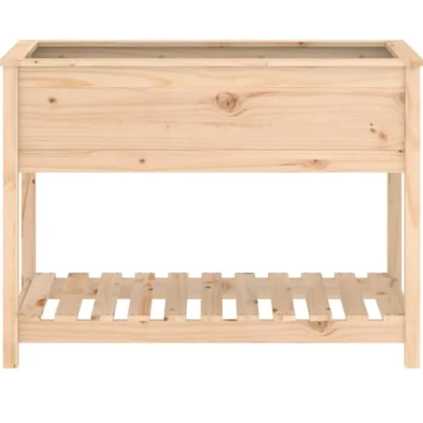 Best Plantekasse med hylde 111,5x54x81 cm massivt fyrretræ - Plantekasse - Plantekasser - Home & Living Plantningsbænke