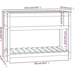 Best Plantekasse med hylde 111,5x54x81 cm massivt fyrretræ - Plantekasse - Plantekasser - Home & Living Plantningsbænke