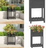 Plantningsbænke^Plantekasse med hylde 54x34,5x81 cm massivt fyrretræ grå - Plantekasse - Plantekasser - Home & Living