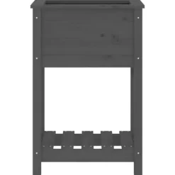 Plantningsbænke^Plantekasse med hylde 54x34,5x81 cm massivt fyrretræ grå - Plantekasse - Plantekasser - Home & Living