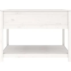 Hot Plantekasse med hylde 111,5x111,5x81 cm massivt fyrretræ hvid - Plantekasse - Plantekasser - Home & Living Plantningsbænke