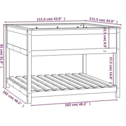 Hot Plantekasse med hylde 111,5x111,5x81 cm massivt fyrretræ hvid - Plantekasse - Plantekasser - Home & Living Plantningsbænke