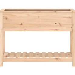 Plantningsbænke^Plantekasse med hylde 111,5x34,5x81 cm massivt fyrretræ - Plantekasse - Plantekasser - Home & Living