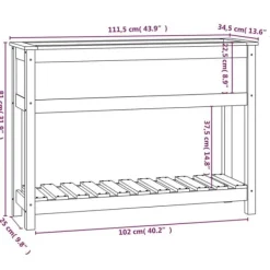Plantningsbænke^Plantekasse med hylde 111,5x34,5x81 cm massivt fyrretræ - Plantekasse - Plantekasser - Home & Living