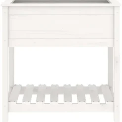 Plantningsbænke^Plantekasse med hylde 82,5x54x81 cm massivt fyrretræ hvid - Plantekasse - Plantekasser - Home & Living
