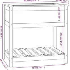 Plantningsbænke^Plantekasse med hylde 82,5x54x81 cm massivt fyrretræ hvid - Plantekasse - Plantekasser - Home & Living