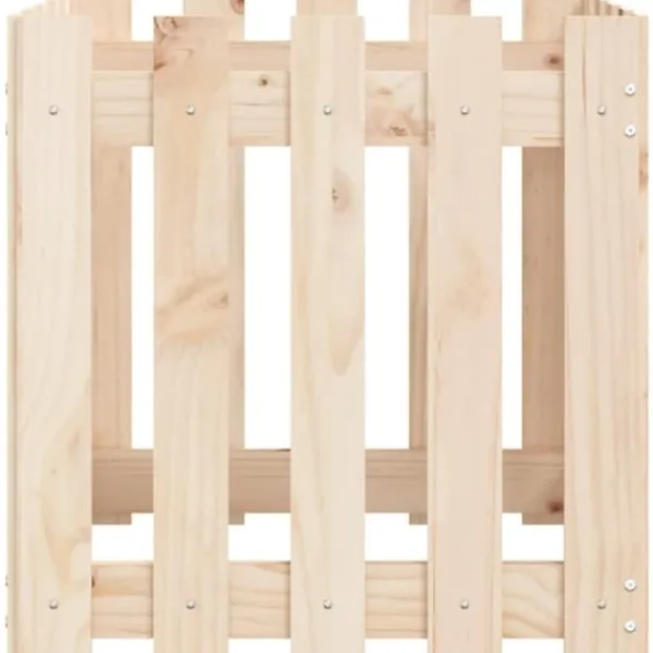 Plantekasse med stakitdesign i massivt fyrretræ | Størrelse: 50x50x50 cm Krukker & Plantebeholdere