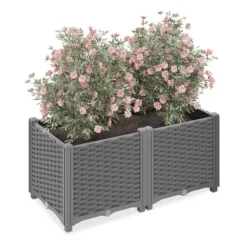 Sale Plantekasse, Rattan-look, 23x40x40 cm Krukker & Plantebeholdere