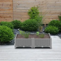 Sale Plantekasse, Rattan-look, 23x40x40 cm Krukker & Plantebeholdere