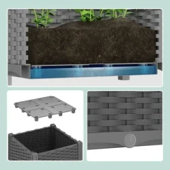 Sale Plantekasse, Rattan-look, 23x40x40 cm Krukker & Plantebeholdere