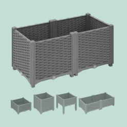 Sale Plantekasse, Rattan-look, 23x40x40 cm Krukker & Plantebeholdere