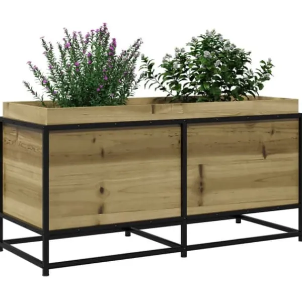 Plantningsbænke^Plantekasse til haven - Imprægneret fyrretræ | Størrelse: 100x40x50 cm
