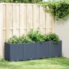 Krukker & Plantebeholdere^Plantekasse til klatreplanter - Slidstærk PP i rattanlook | Størrelse: 160x40x53 cm | Farve: Blågrå