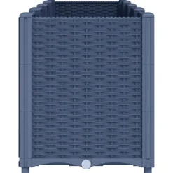Krukker & Plantebeholdere^Plantekasse til klatreplanter - Slidstærk PP i rattanlook | Størrelse: 160x40x53 cm | Farve: Blågrå