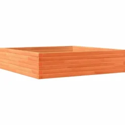 New Plantekasse 100x100 cm - Massivt fyrretræ | Farve: Gyldenbrun | Størrelse: 100x100x23 cm Plantningsbænke