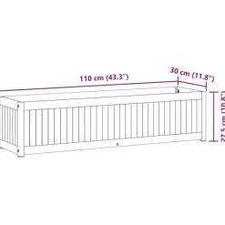 Best Plantekasse 110x30x27,5 cm i massivt akacietræ og stål | Farve: Natural | Størrelse: 110x30x27,5 cm Krukker & Plantebeholdere