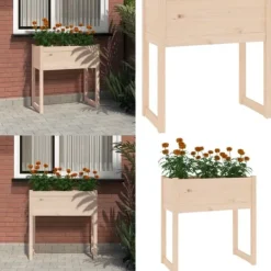 Plantningsbænke^Plantekasse 78x40x81 cm massivt fyrretræ - Plantekasse - Plantekasser - Home & Living