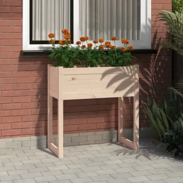 Plantningsbænke^Plantekasse 78x40x81 cm massivt fyrretræ - Plantekasse - Plantekasser - Home & Living