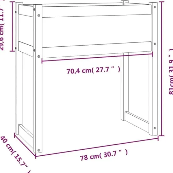 Plantningsbænke^Plantekasse 78x40x81 cm massivt fyrretræ - Plantekasse - Plantekasser - Home & Living