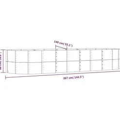 Krukker & Plantebeholdere^Plantekasse 367x140x68 cm pulverlakeret stål antracitgrå - Plantekasse - Plantekasser - Home & Living
