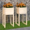 New Plantekasser 2 stk. i massivt fyrretræ - Dekorative og robuste | Størrelse: 40x40x81 cm Plantningsbænke