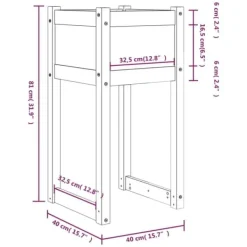 New Plantekasser 2 stk. i massivt fyrretræ - Dekorative og robuste | Størrelse: 40x40x81 cm Plantningsbænke