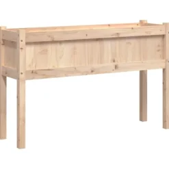Sale Plantekasser 2 stk. i massivt fyrretræ med ben - Dekorative til haven | Farve: Naturlig træ | Størrelse: 100x40x80 cm Plantningsbænke