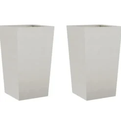 Krukker & Plantebeholdere^Plantekasser 2 stk. rustfrit stål - 45x45x75 cm | Farve: Sølv