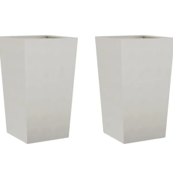 Krukker & Plantebeholdere^Plantekasser 2 stk. rustfrit stål - 45x45x75 cm | Farve: Sølv