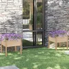 Outlet Plantekasser 2 stk. 70x70x70 cm - Massivt fyrretræ | Farve: Natur | Størrelse: 70x70x70 cm Plantningsbænke