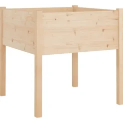 Outlet Plantekasser 2 stk. 70x70x70 cm - Massivt fyrretræ | Farve: Natur | Størrelse: 70x70x70 cm Plantningsbænke