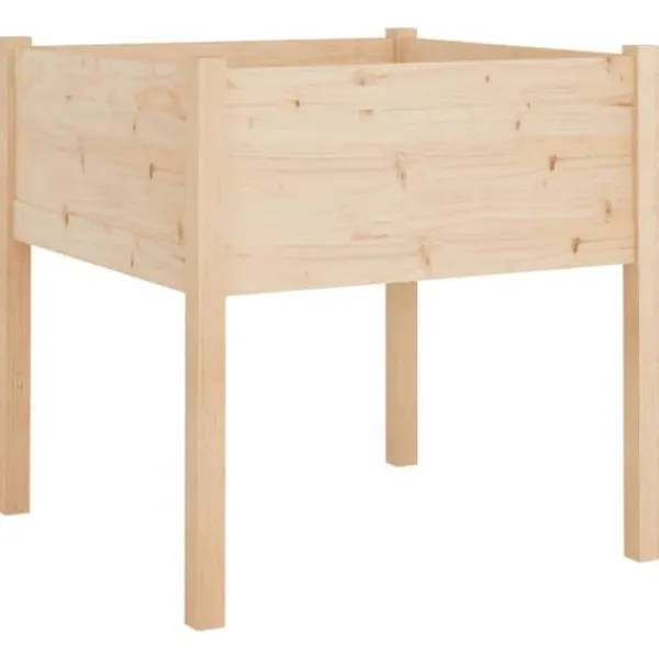 Outlet Plantekasser 2 stk. 70x70x70 cm - Massivt fyrretræ | Farve: Natur | Størrelse: 70x70x70 cm Plantningsbænke