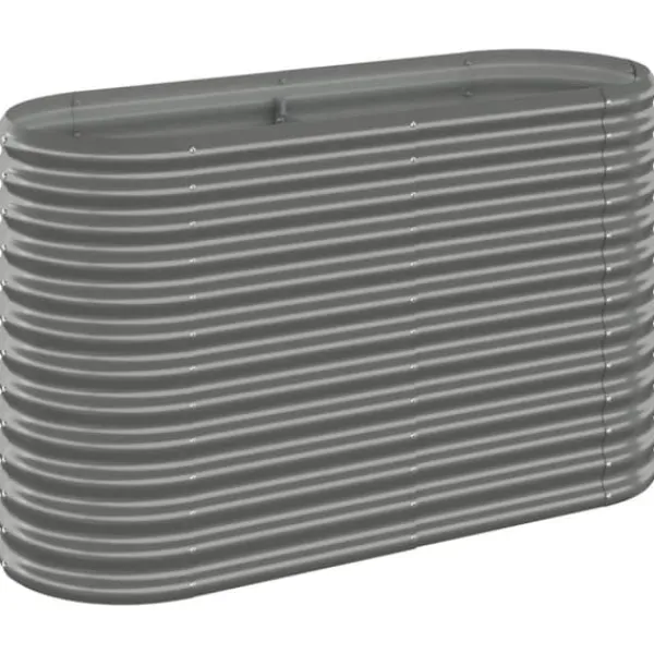 Hot Plantekrukke i galvaniseret stål - Højbed til haven | Størrelse: 114x40x68 cm | Farve: Grå Plantningsbænke