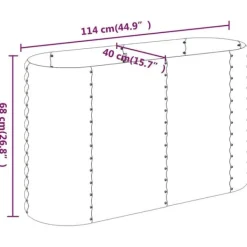 Hot Plantekrukke i galvaniseret stål - Højbed til haven | Størrelse: 114x40x68 cm | Farve: Grå Plantningsbænke