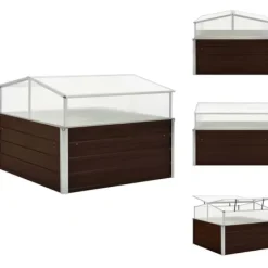 Drivhus^Plantekrukker - Living drivhus 100 x 100 x 85 cm galvaniseret stål brun
