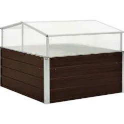 Drivhus^Plantekrukker - Living drivhus 100 x 100 x 85 cm galvaniseret stål brun