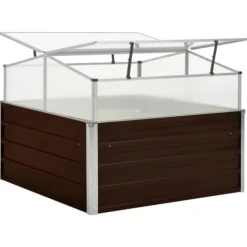 Drivhus^Plantekrukker - Living drivhus 100 x 100 x 85 cm galvaniseret stål brun