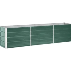 Krukker & Plantebeholdere^Plantekrukker - Living forhøjet plantekasse 240x40x45 cm galvaniseret stål grøn