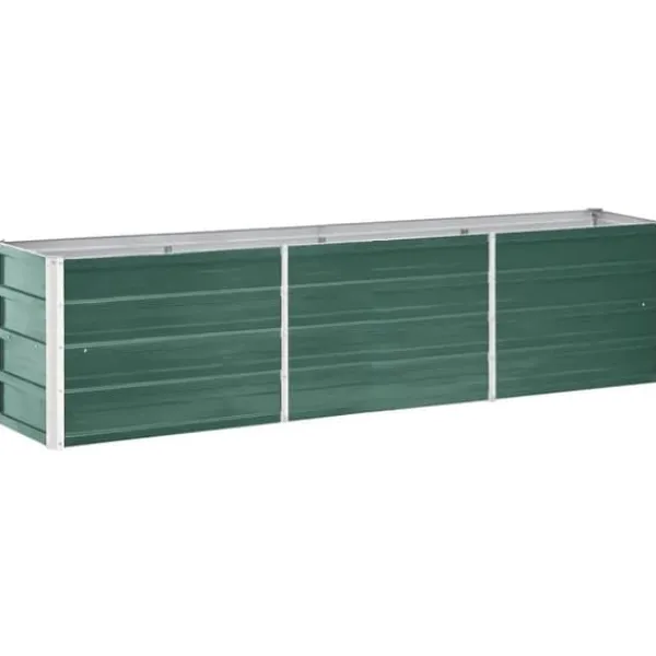 Krukker & Plantebeholdere^Plantekrukker - Living forhøjet plantekasse 240x40x45 cm galvaniseret stål grøn