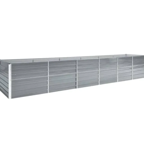 Discount Plantekrukker - Living forhøjet plantekasse 480x80x77 cm galvaniseret stål grå Krukker & Plantebeholdere